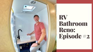 RV Renovation: Bathroom Makeover: Butcher Block Counter, Vessel Sink, Faucet, Camper Remodel