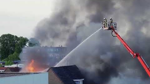 Fire Fighters on action in a massive fire