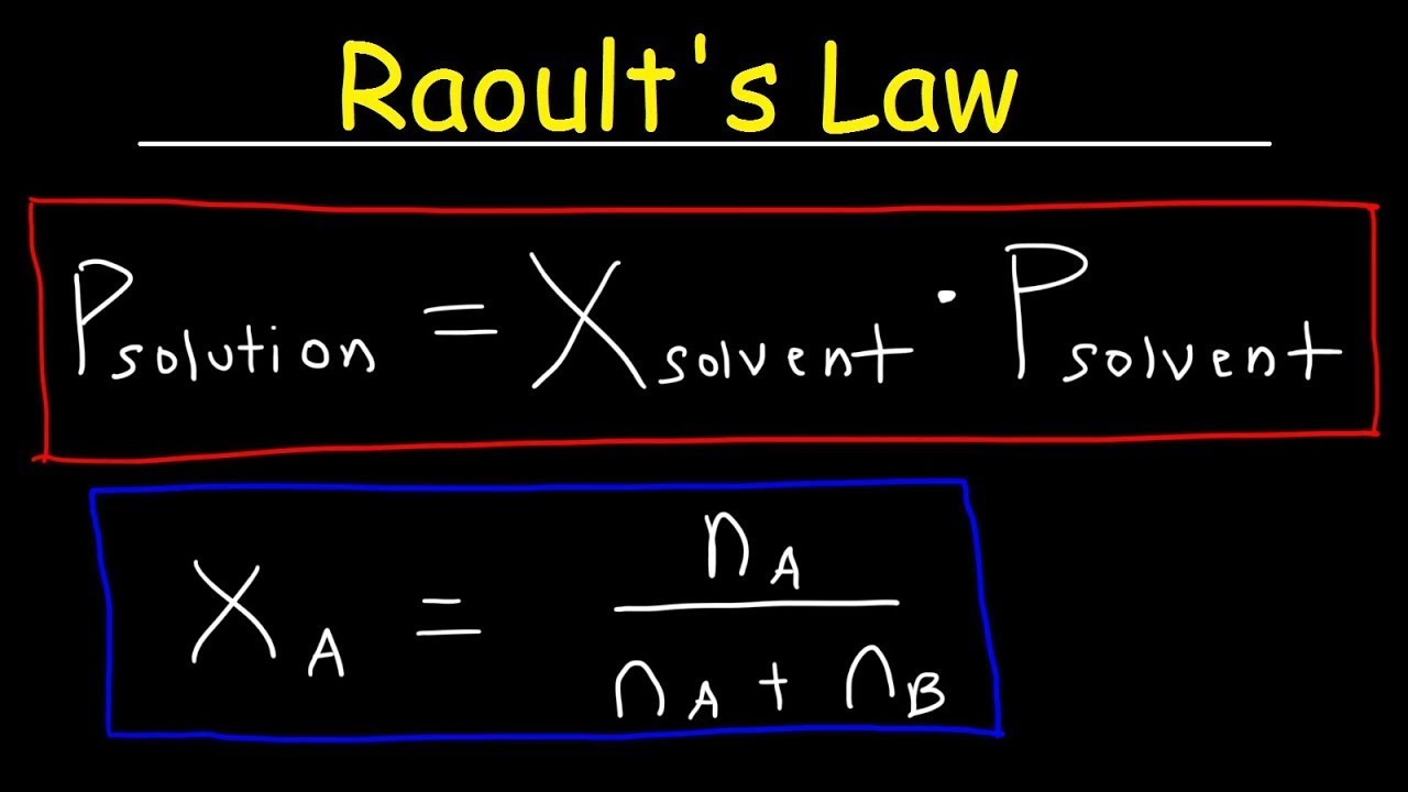 Raoult's Law - How To Calculate The Vapor Pressure of a Solution