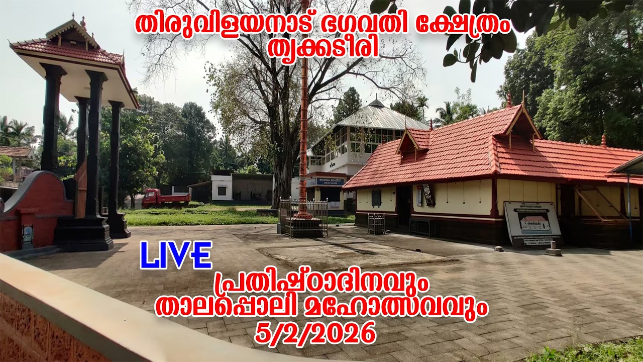 തൃക്കടീരി തിരുവിളയനാട് പ്രതിഷ്ടാദിനവും താലപ്പൊലി മഹോത്സവവും തത്സമയം 2026…