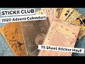 Major Spoilers!! STICKII CLUB 2020 Advent Calendar Unboxing - 75 sheets of stickers revealed!