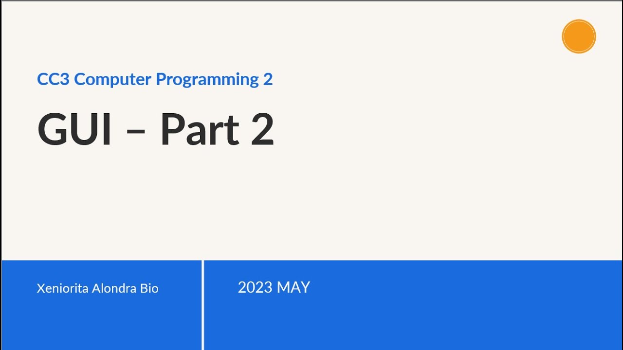 BASIC GUI - Part 2 - YouTube
