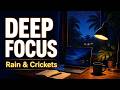 Humid Nights Lofi | Rain & Crickets Music for Deep Focus, Work & Study