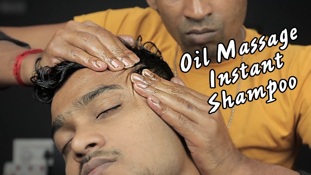 Heavy Oil Head Massage With Instant Shampoo ASMR Head Massage And Ear