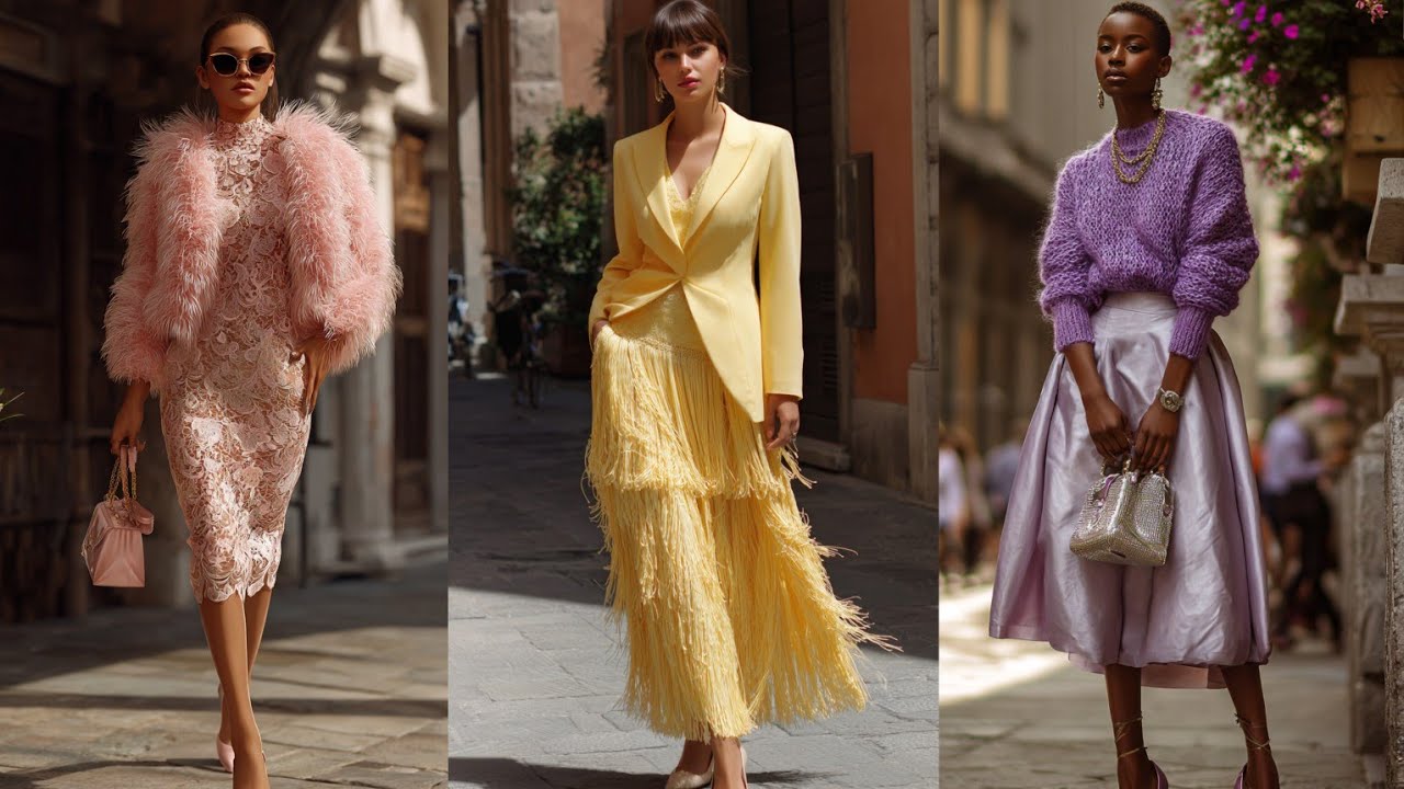 Stylish variety of outfits on city streets