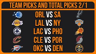 NBA Picks Today 2/1/26 NBA Picks and Predictions NBA Bets Today