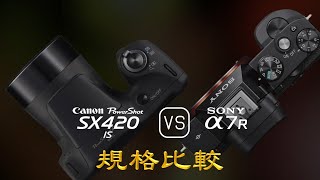 Canon PowerShot SX420 IS 與 Sony A7R 的規格比較