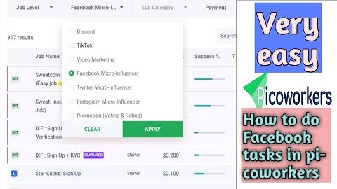 How to Facebook tasks in picoworkers!!! #picoworkers #youtube #freelancing