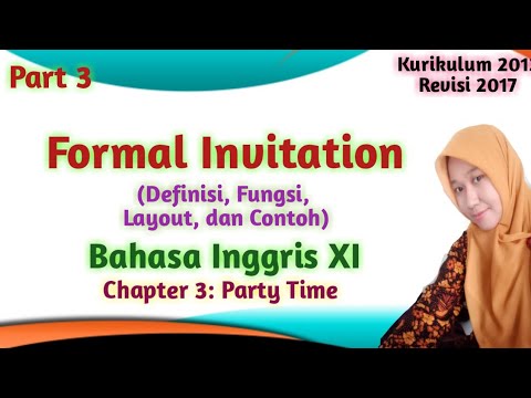 MATERI BAHASA INGGRIS KELAS 11 CHAPTER 3: FORMAL INVITATION- DEFINISI