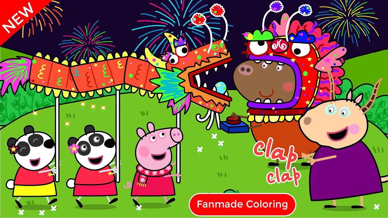 Peppa Pig Learns About Chinese New Year Peppa Pig Fanmade Coloring peppa-pig-learns-about-chinese-new-year-peppa-pig-fanmade-coloring
