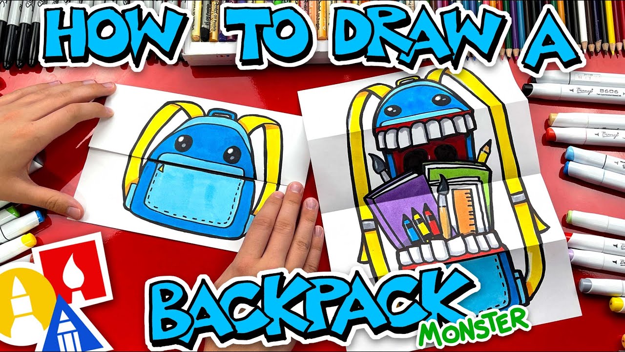 How To Draw A Backpack Step By Step 🎒 Backpack Drawing Easy 