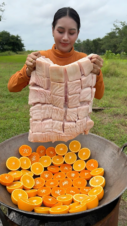 Pork crispy with orang cook recipe #shortvideo #shorts #cooking #food #recipe