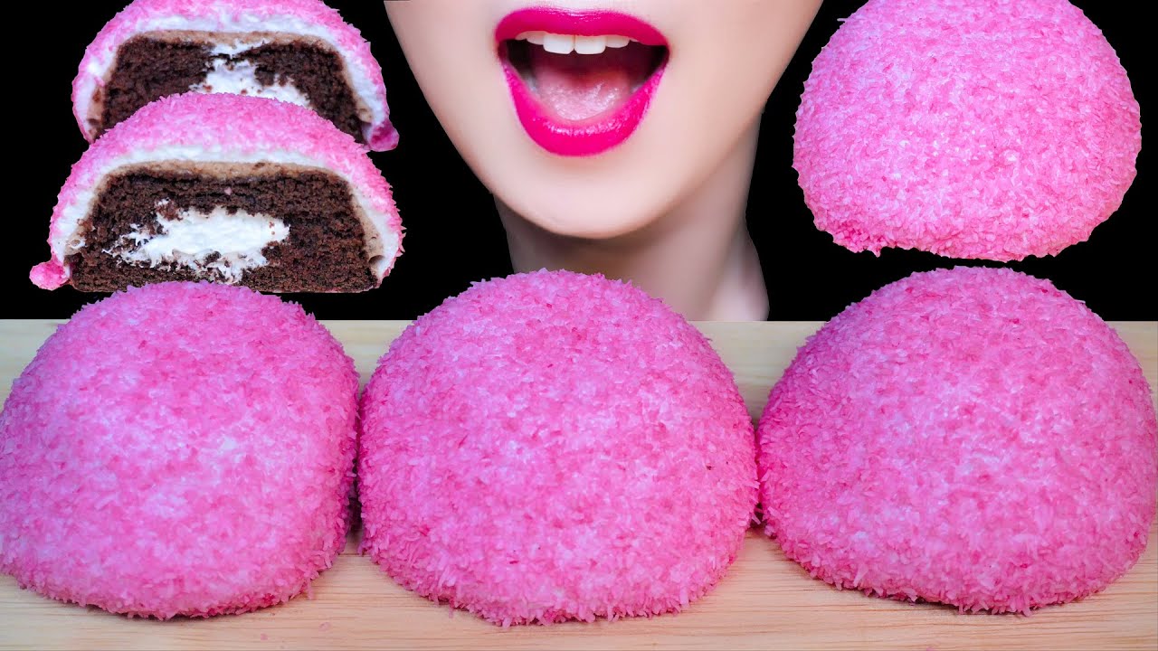 ASMR 호스티스 스노볼 HOSTESS SNOBALLS PINK💟REAL EATING SOUNDS トゥインキー スノーボール 咀嚼音