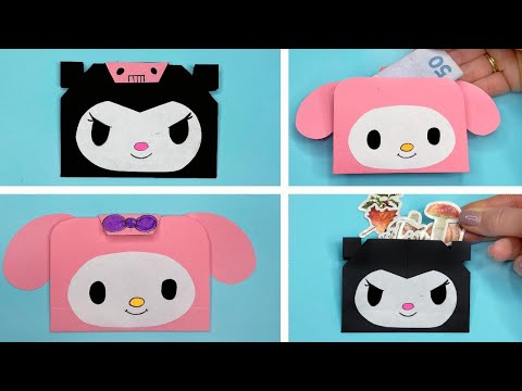 Оригами КОШЕЛЕК Мелоди и Куроми ИЗ БУМАГИ | Origami Paper Wallet My Melody & Kuromi - Лум Планет