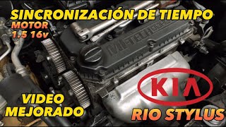 Sincronización de tiempo de Kia Río Stylus 1.5 16v Kia Rio Dobla Valvulas