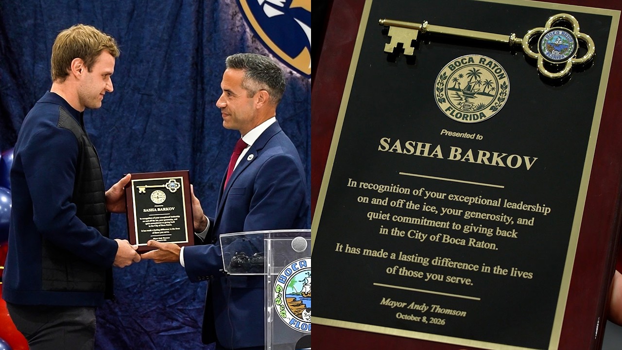 Aleksander Barkov receives key to Boca Raton 🔑