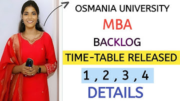 MBA || SEMESTER - 4 || BACKLOG TIME-TABLE RELEASED DETAILS || OSMANIA UNIVERSITY@shivanipallela