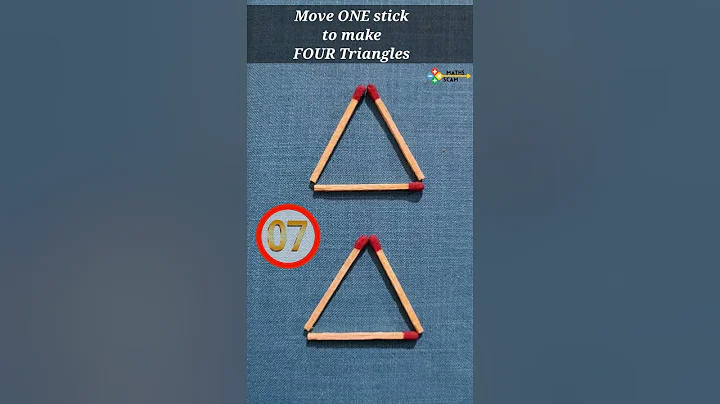 Move 1 stick to make 4 triangles