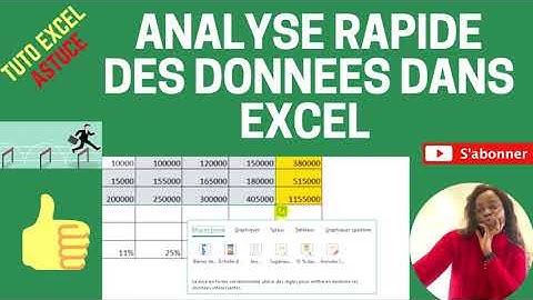 Analyse rapide des données dans Excel
