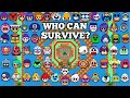 Who Can Survive The Circle Of Death? All 64 Brawlers Test!