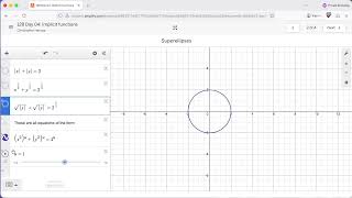 MATH 128 - Desmos Tutorial - Parent Functions: Implicit Functions