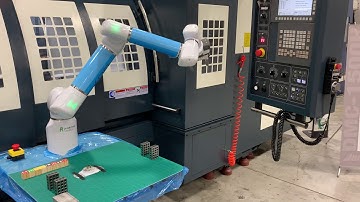 OB7 Collaborative Robot Loading Johnford DMC-1500H Bridge Mill