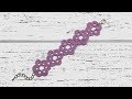 Beginner needle tatting. Bracelet DIY / Фриволите иглой для начинающих. Браслет