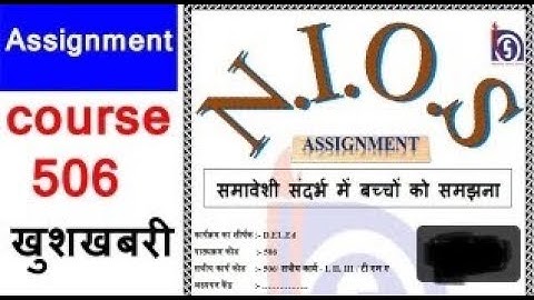 Nios Deled Assignment course 506 || Mind Shit ||
