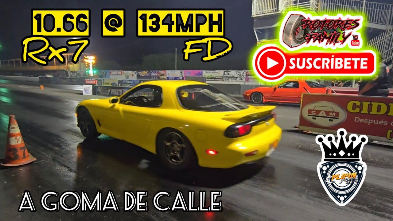 Rx7 FD a Goma de calle en los 10.6 @ 134 mph #mazda #rx7 #rotary #turbo ...