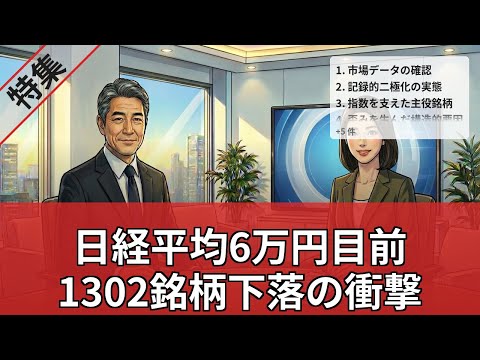 【特集】日経平均6万円目前でも「8割が値下がり」の怪。史上最高値の裏で起きた記録的二極化の正体