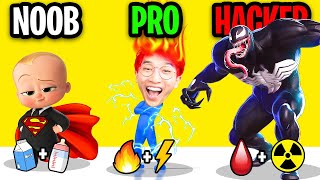 NOOB vs PRO vs HACKER In HEROES INC!? (ALL LEVELS!) screenshot 1