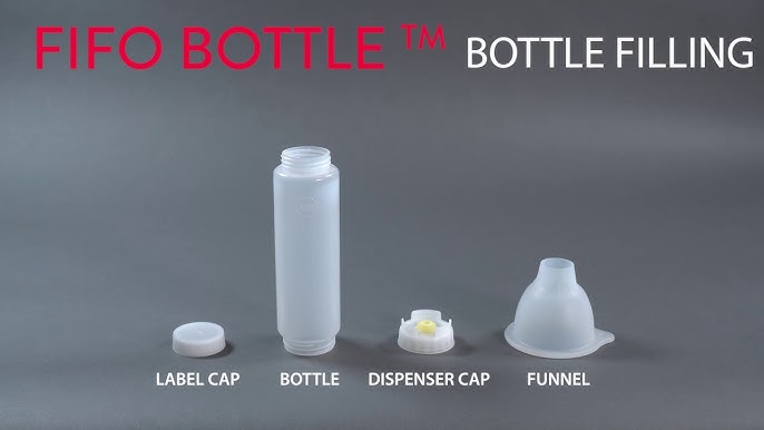 Plastic Squeeze Bottle - First In First Out - Inverted - With