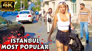 Турция Стамбул 2023 Торговый центр Bebek Galata Port Kadikoy Bazaar Karakoy Walking Tour Travel 4K