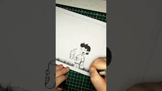 INKING THE NEXT W.D.E COMIC STRIP NUM 157 OVER AT TAPAS #shorts