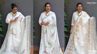 Ep 2060 | Soft Semi Linen sarees Only @ 1550/- Cloud Dzigns | screenshot 3