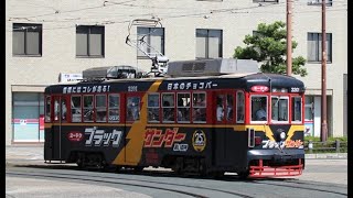 2019 09　豊橋鉄道・東田本線　新川駅　モ3200形・ブラックサンダーラッピング