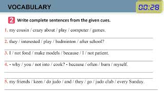 Tiếng Anh 8  Unit 1 Leisure Activities Lesson 7 Looking back  project