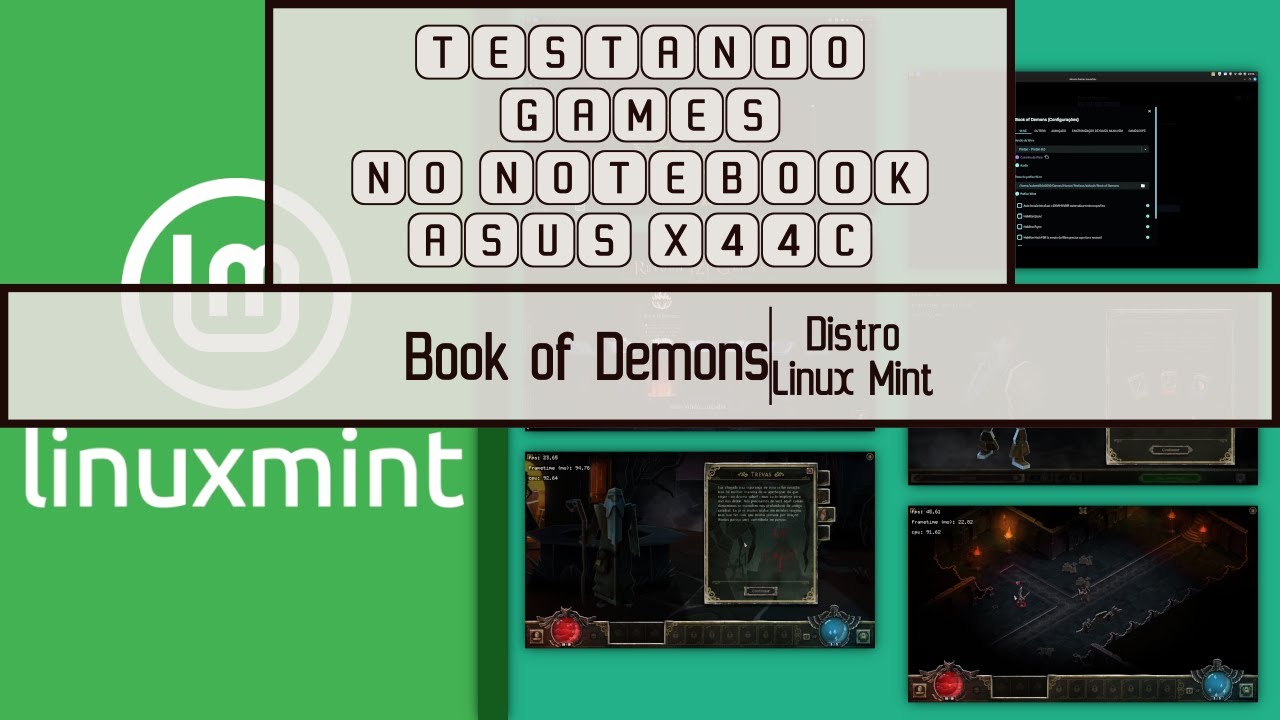Testando games no notebook asus x44c book of demons gog distro