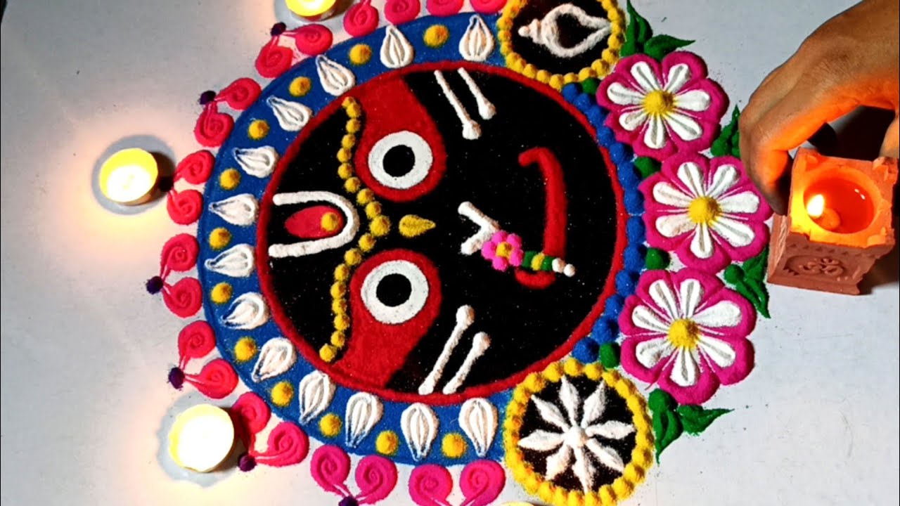 Kartika purnima special lord Jagannath rangoli design | panchuka muruja | Jagannath muruja |