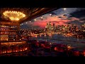 Rooftop bar ambience in sydney with romantic exquisite saxophone jazz music for relax study work