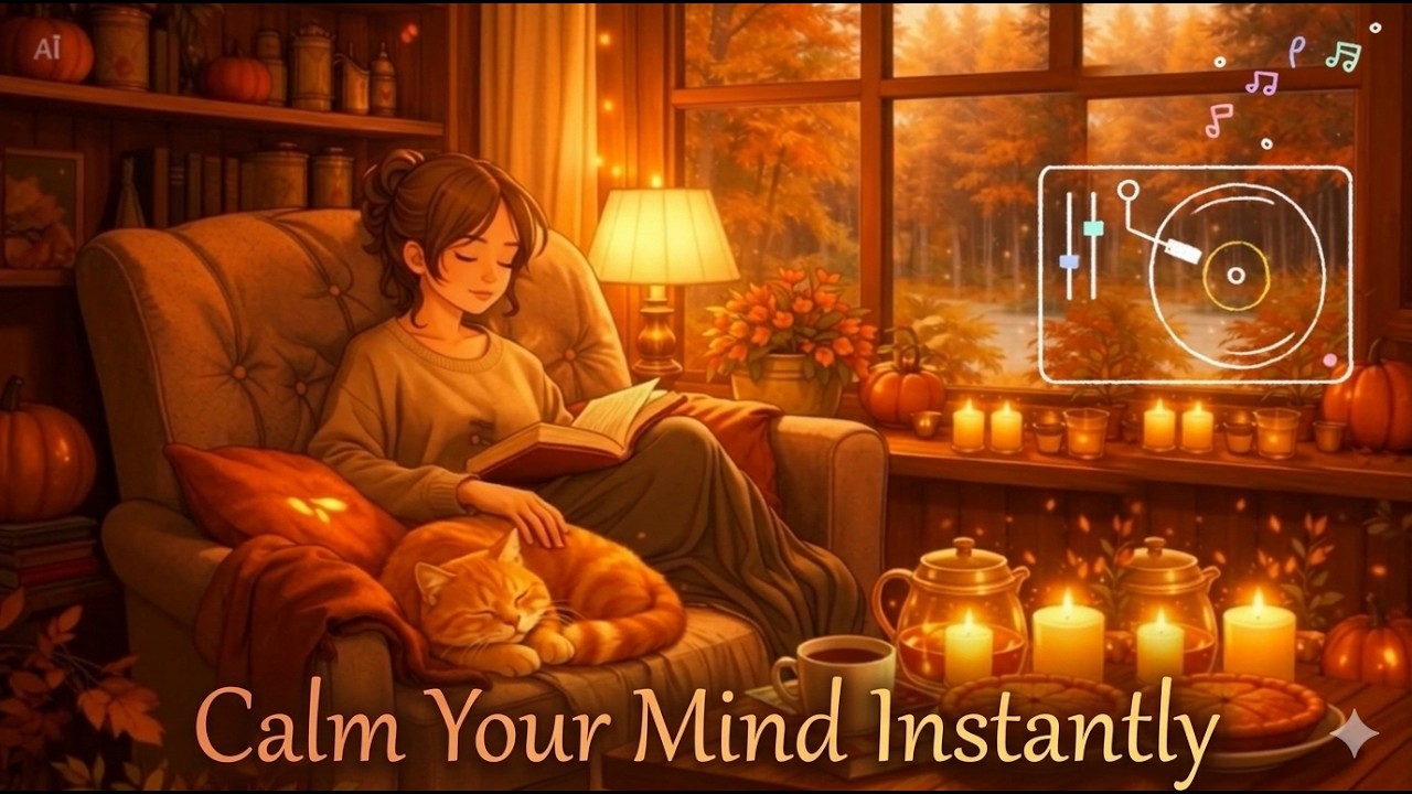 Cozy Autumn Jazz ☕ Deep Sleep & Stress Relief 🍂 Calm Night Ambience