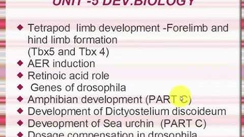 Developmental Biology Unit 5 csir net life sciences