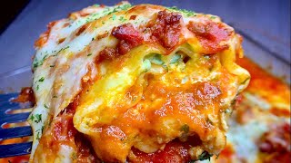 Easy Lasagna Roll Ups Recipe | How To Make Lasagna With Beef \& Cheese