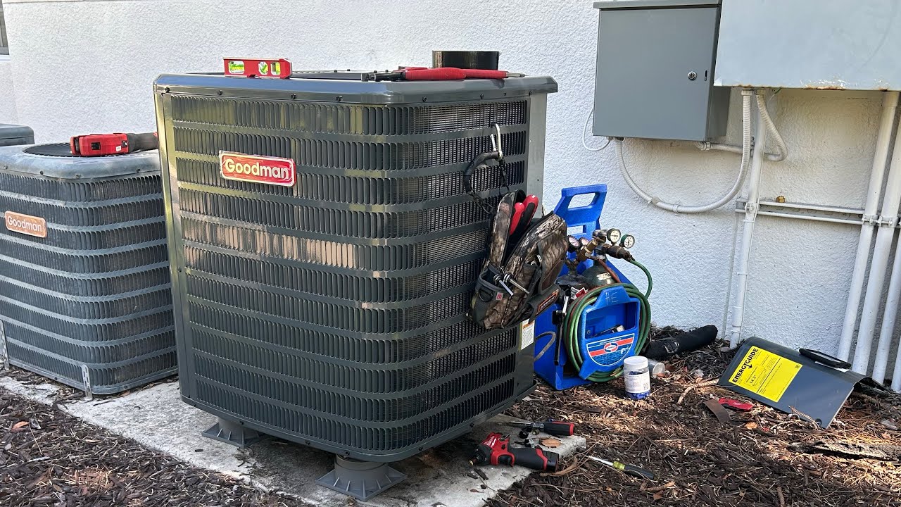 2 ton goodman air conditioner condenser install YouTube