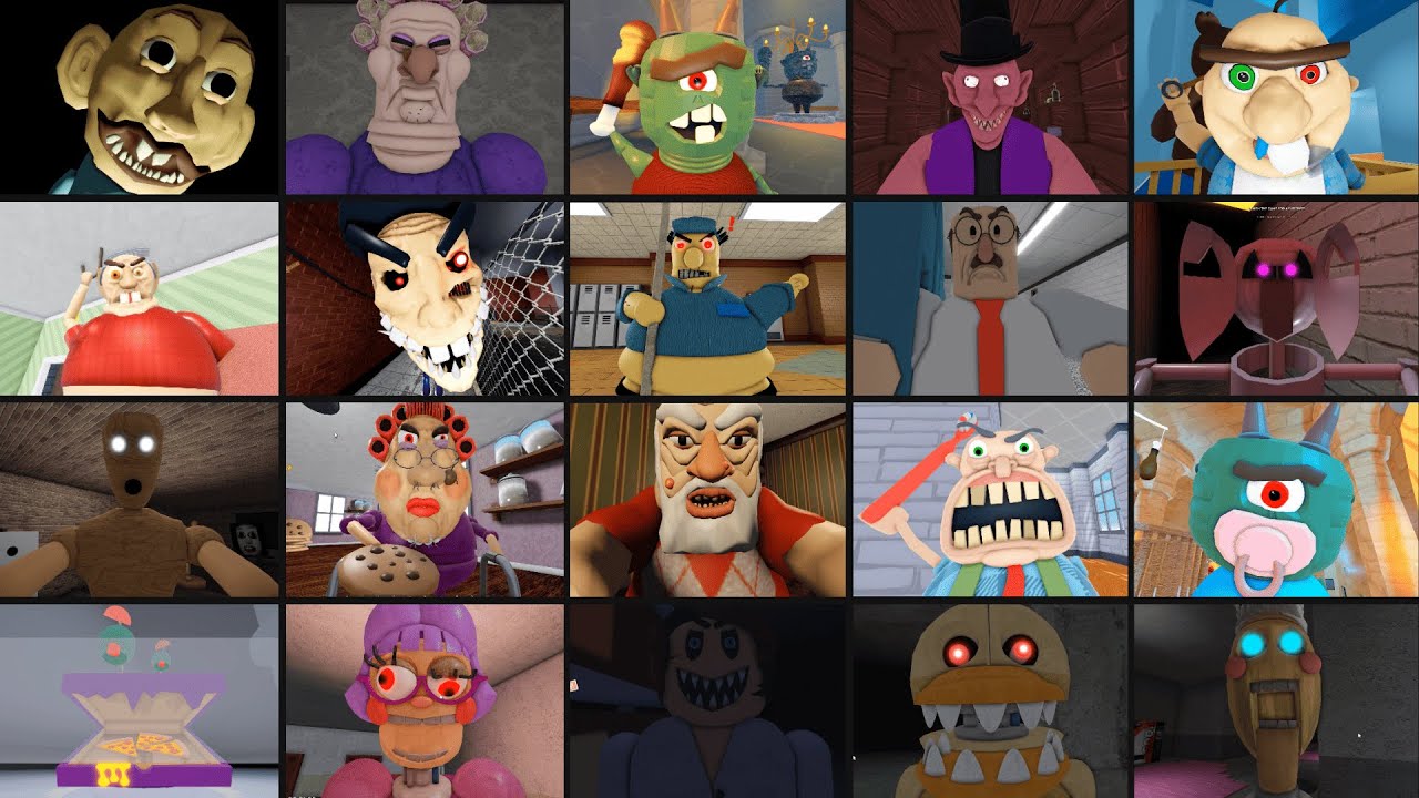 EPIC SCHOOL ESCAPE, EVIL GRANDMA, RUN FROM GRANDPA, DHUUR, BABY BOBBY, SIR SCARY, ROBLOX JUMPSCARE'S