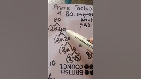 Factors of 80 using factor tree method | Prime factors of 80 using factor tree | Factor tree of 80