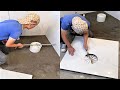 Young Man with great tiling skills -Great tiling skills -Great technique in construction PART 104