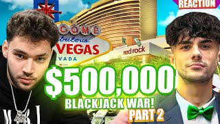 Adin Ross and Cheesur $500,000 Blackjack Madness in Vegas! Part 2 #Reaction #blackjack #vegas