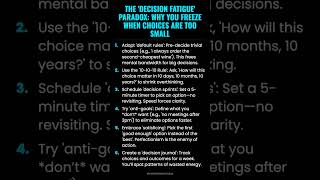 The 'Decision Fatigue' Paradox: Why You Freeze When Choices Are Too Small #ad (Verify Info)
