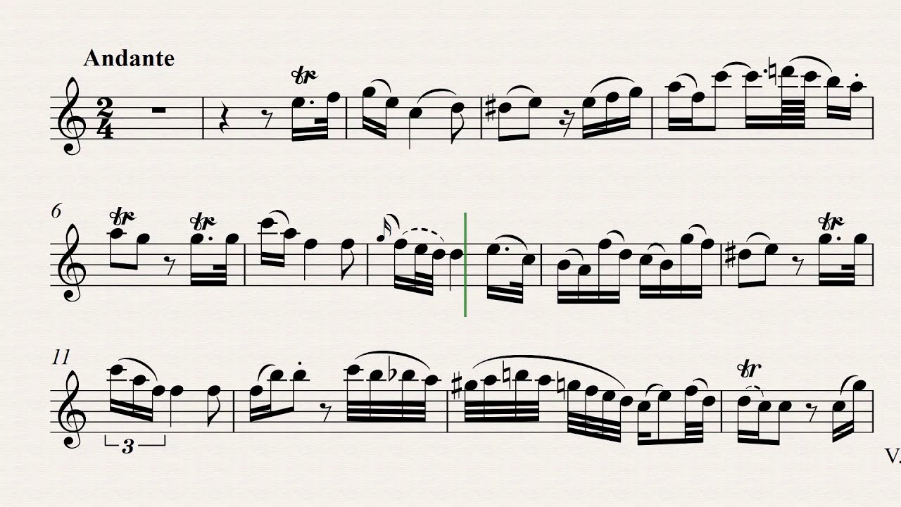 Mozart:  Andante in C  for Flute, K.315/285e (orchestra accompaniment)